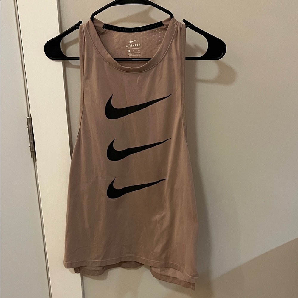 Nike Dri-FIT Brown Tank with Black Swooshes